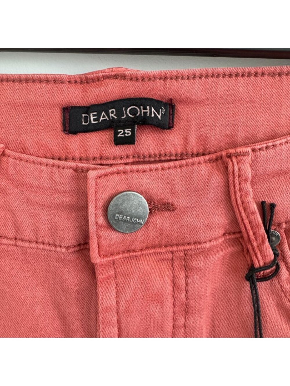 Dear John Women Coral Denim American Classic Mid Rise Short Size 25 - Picture 3 of 6